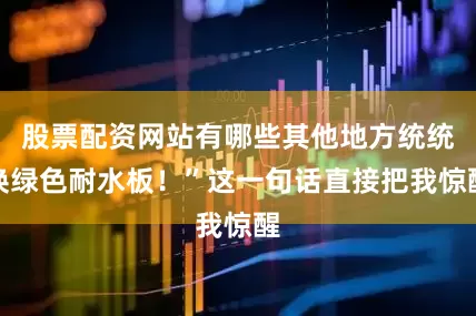 股票配资网站有哪些其他地方统统换绿色耐水板！”这一句话直接把我惊醒
